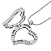 RUBYCA Living Memory Heart Locket Snake Chain Necklace Crystal Floating Charm DIY Silver Tone 1Pcs