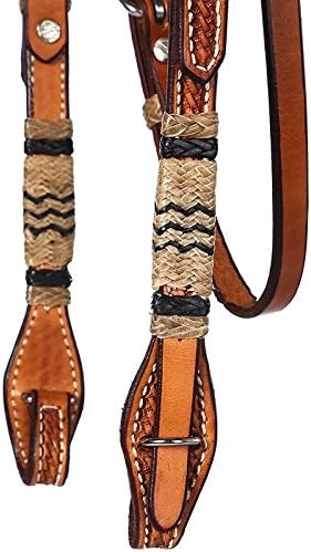 NRS Rawhide Browband Headstall with Quick Change Bit Ends