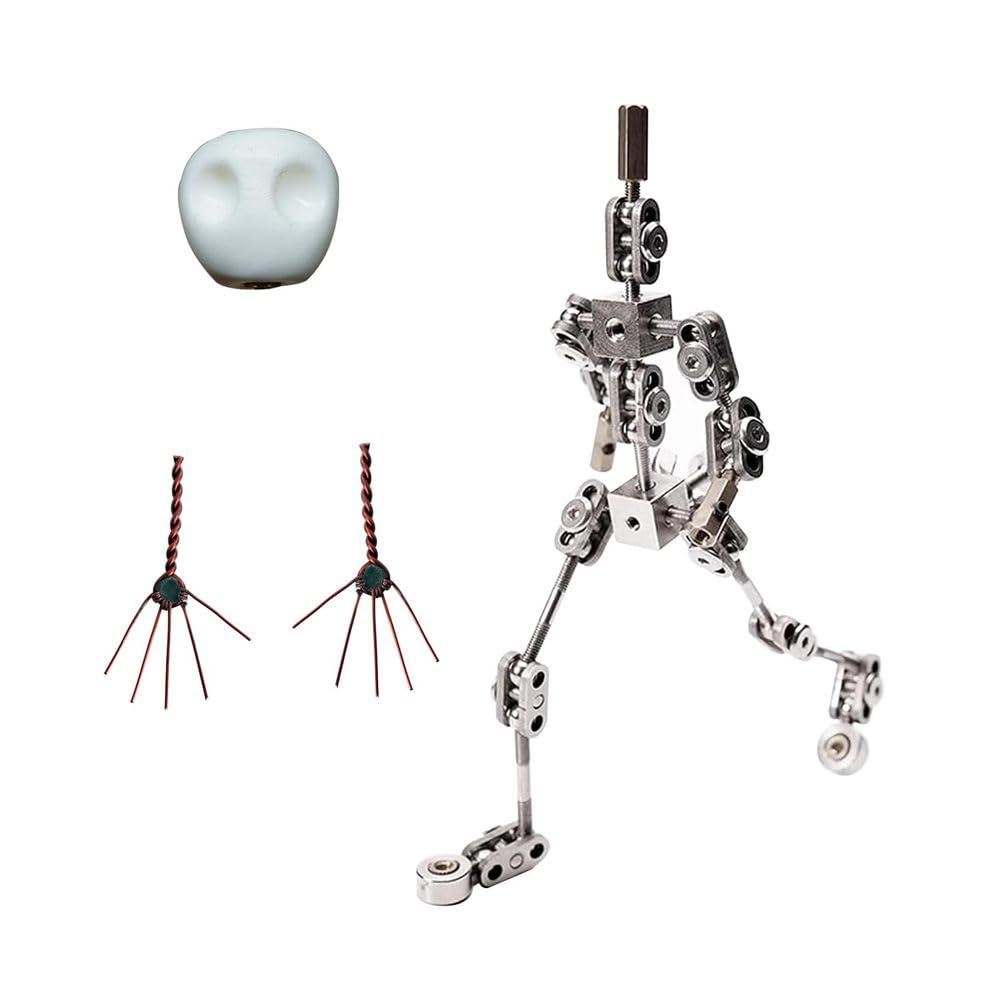 DIY Metalowy Szkielet Lalki ze Stali Nierdzewnej, szkielet lalki 12cm-20cm do animacji poklatkowej z rękami i czaszką lub projektem postaci animowanej oraz kreatywną zabawą,12cm