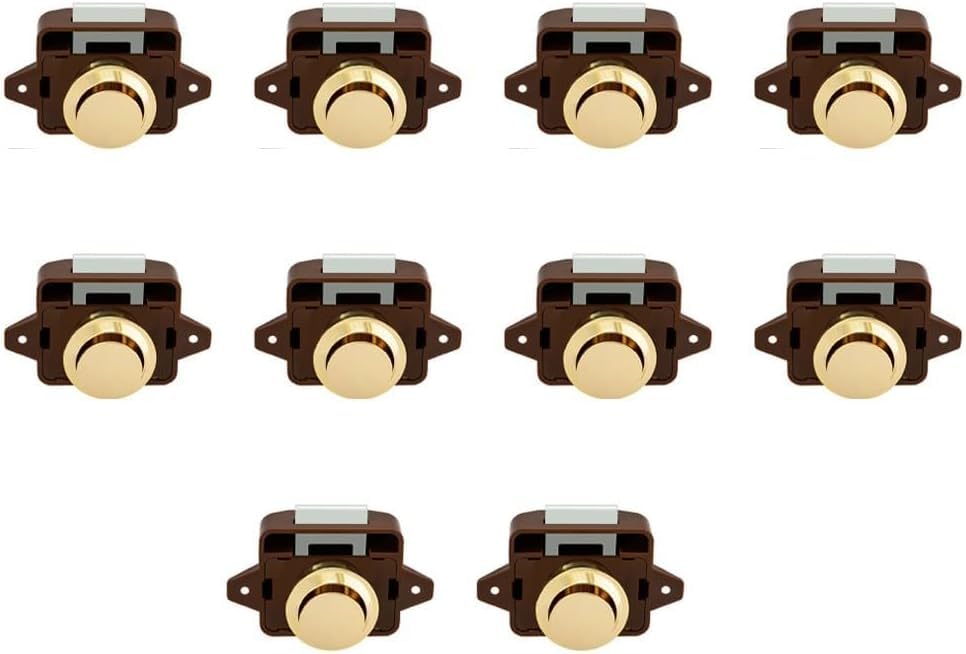 Loquets à bouton-poussoir marron doré au design robuste et durable - 5
