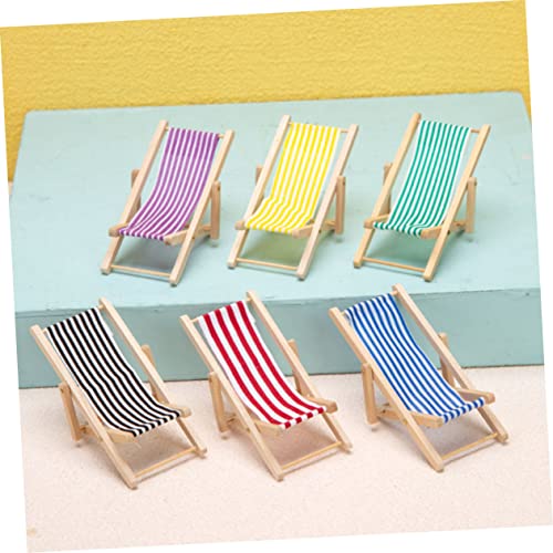 Didiseaon Home Decor 18 Pcs Beach Chair Model Foldable Beach Chair Wood Lounge Chair Chaise Longue Kids Toys #TOP1