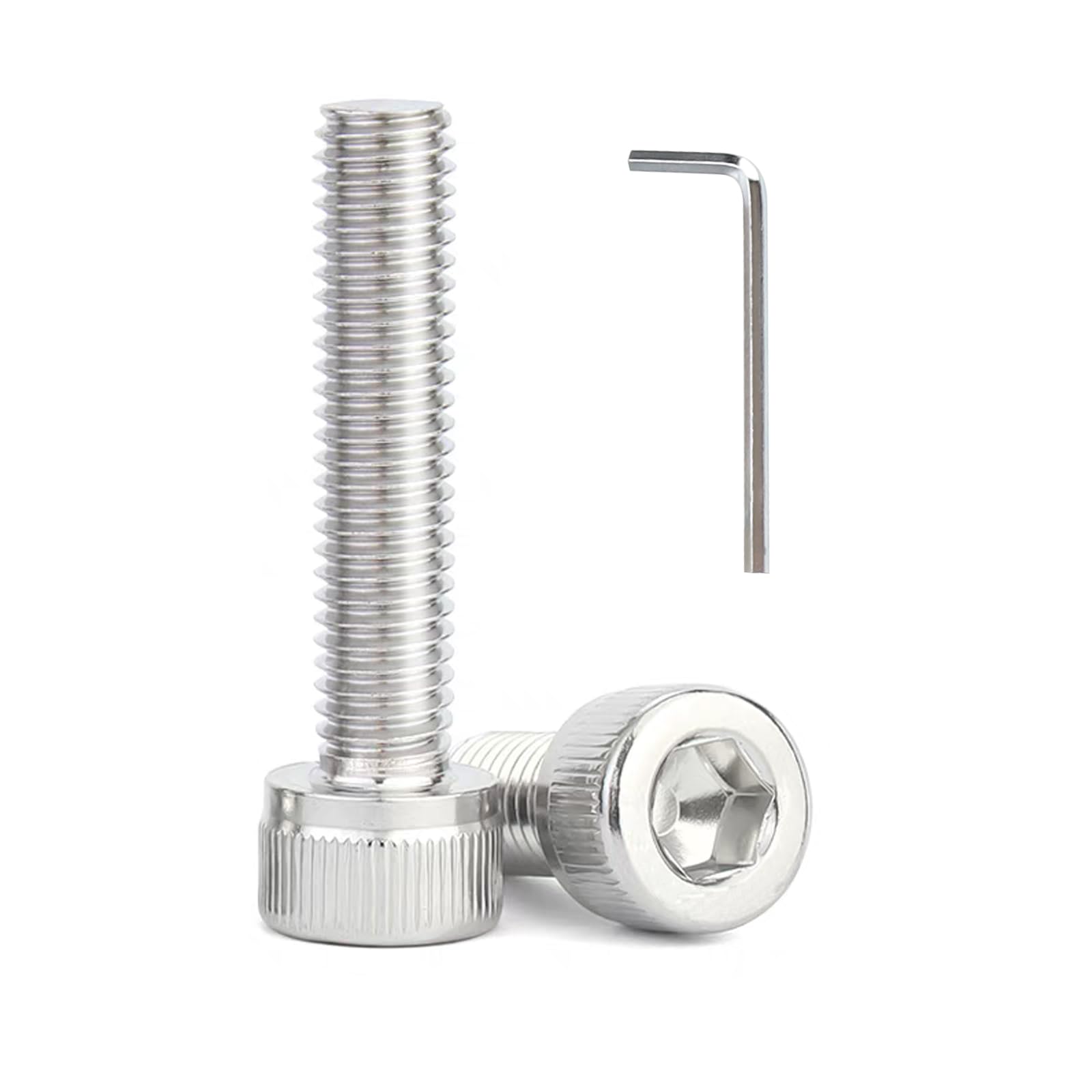130pcs M3x20mm Hex Socket Head Cap Screws Bolts, 304 Stainless Steel 18-8,Bright Finish,Full Threads,Allen Socket Drive,with Hex Spanner
