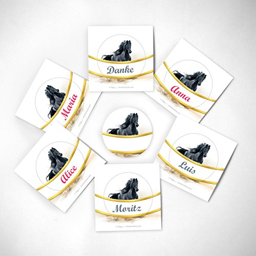 JuNa-Experten Lot de 12 cartes d'invitation, enveloppes, sacs, autocollants pour anniversaire d'enfant pour fille Cheval… - Image 8