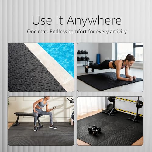 Image of Amazon Basics Interlocking Puzzle Exercise Mat | EVA Foam |Suitable for Floor Protection