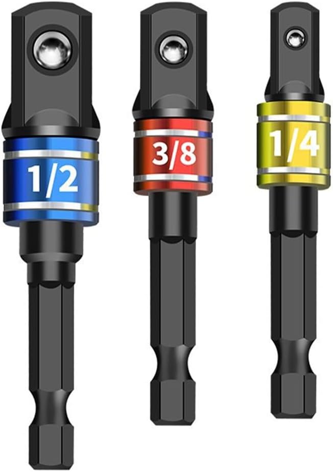 3Pcs Drill Socket Adapters Impacting Drill Extension Drill Bit Socket Adapters