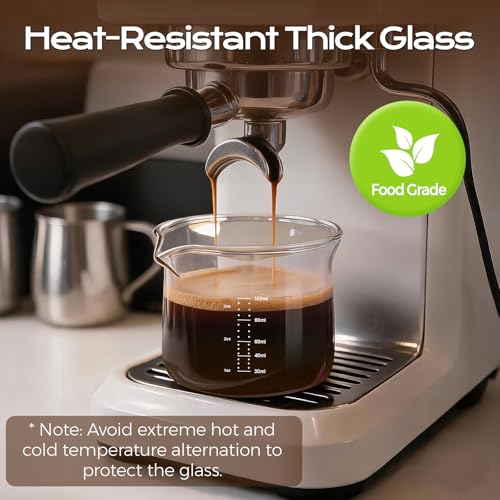 Image of YARRAMATE Espresso Shot Glass with Spout, 3.4oz /100ml Clear Glass Espresso Cup with Flared Rim, Heat Resistant Demitasse Cup for Coffee Extraction (1 Pack)