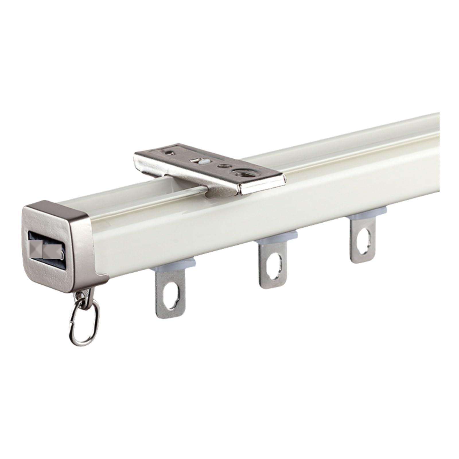 Système de rails de rideaux en aluminium de 3 m et 5 m Ra à montage au plafond pour salon, chambre à coucher, séparateur de pièce (blanc) – Installation facile, glisse lisse.