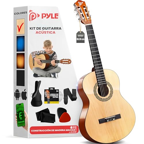Pyle kit de guitarra acustica, ½ Tamaño juvenil,...