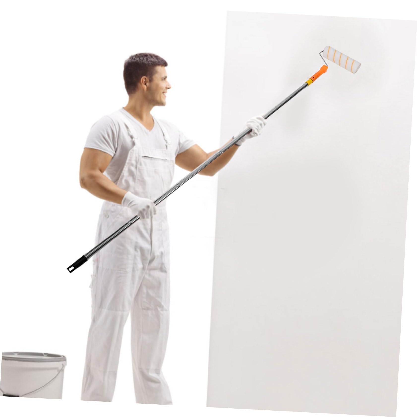 UKCOCO Rullo Telescopico per Pittura con Asta Estensibile in Acciaio Inox 1,8m, Set, per Pittura Muro e Casa