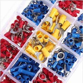 Davitu 520pcs Insulated Terminals Crimp Connector Butt Spade Ring Fork Set