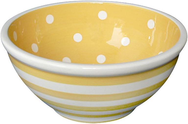 Terramoto Ceramic Polka Dots and Stripes 9Inch Medium