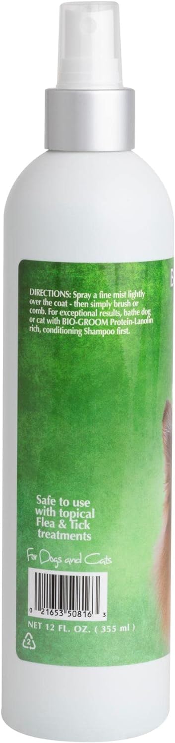 BIO-GROOM - Anti Statisches Spray - Für Haustiere - Beseitigt statische Aufladung des Fells - Für seidig weiches Fell - 355 ml