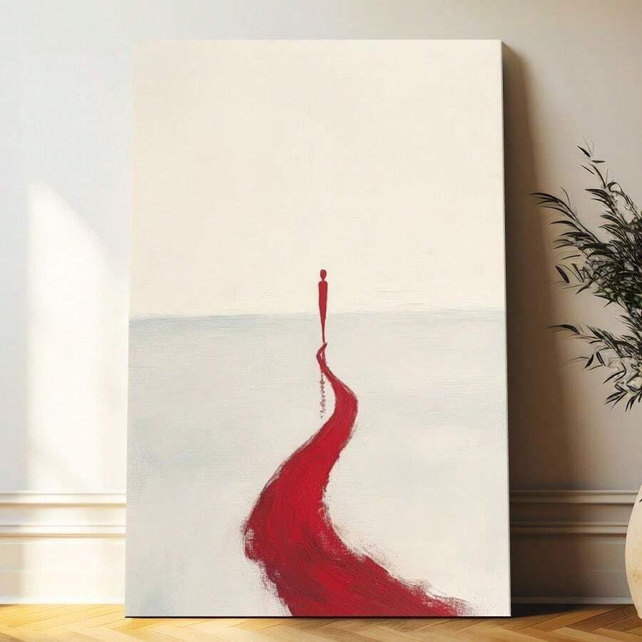 Impression sur toile abstraite Chemin rouge XINBAO tableau 30x40 cm