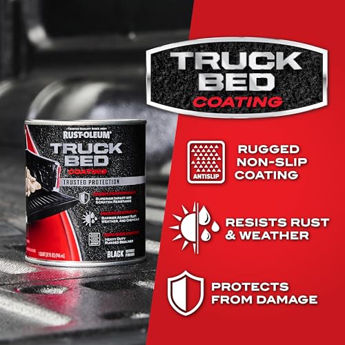 Rust-Oleum 342668 Stops Rust Truck Bed Coating, 1 Quart, Negro, Mate, 32 fluid ounces miniatura 3