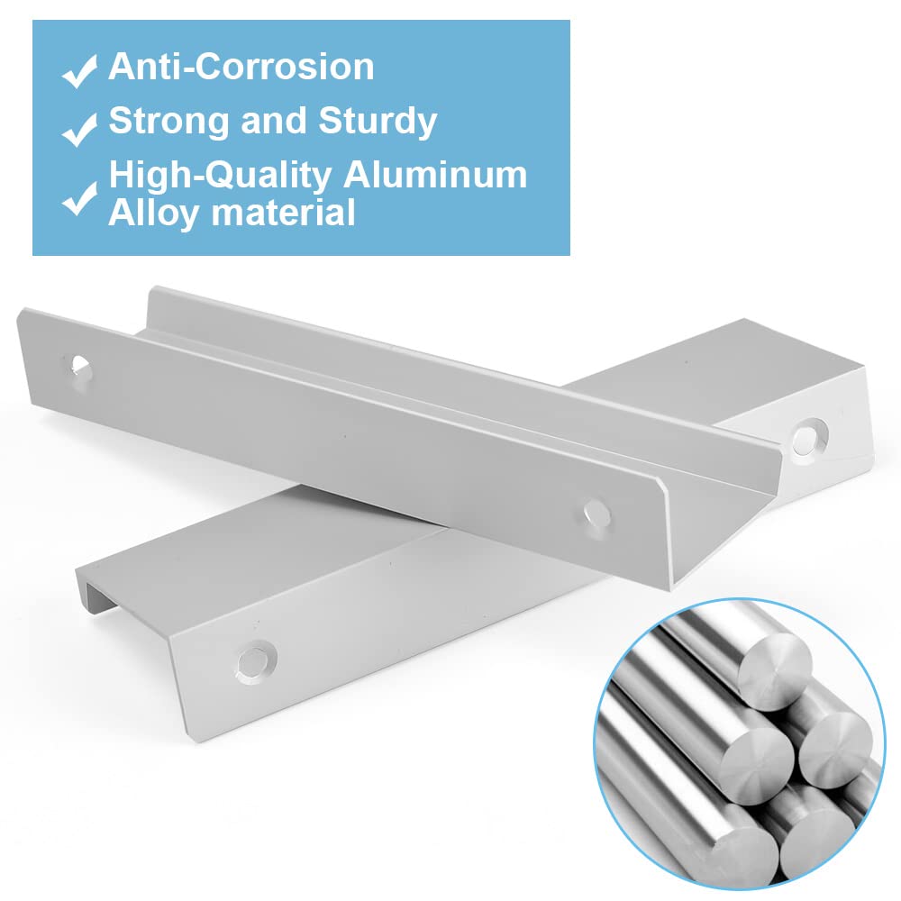 SPDYCESS 10 Stuks Verborgen Handgrepen van de Kast Keuken Verborgen Handgrepen Meubelgreep van Aluminiumlegering voor Ladeknoppen voor Kasten, Zilver (64mm