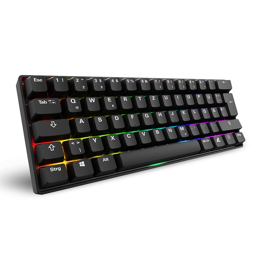 Sharkoon Skiller SGK50 S4 Gen2 PBT Black Gateron G-Pro Yellow 60% German Layout
