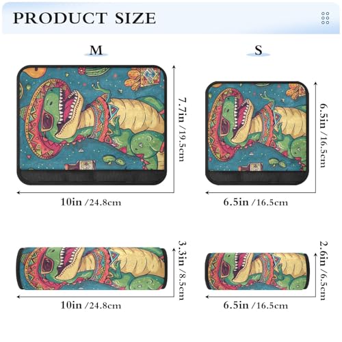 Image of Blue Dinosaur Cactus Seat Belt Cover Pad 2 Pcs Soft Cute Seatbelt Covers Protector Support Head Neck Shoulder Strap for Car Seats High Chair Backpack for Adults Kids Women Men 10x7.7In 2 P