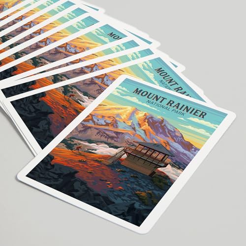 Baraja de 52 cartas tamaño póker Mt Rainier National Park miniatura 5