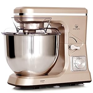 Stand Mixer,5.3-Qt & 500W & 6+P Speed MK36 Tilt-Head Kitchen Electric Food Mixers Home Baking Dough Machine with Accessories (Champagne)