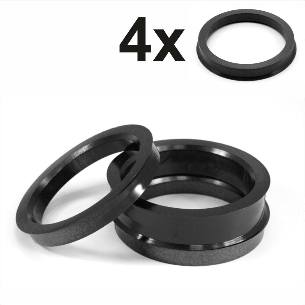 4 Anelli Di Centraggio In Plastica Da 66,6 A 57,1 Mm Per Cerchi In Lega, Antiruggine, Riducono Vibrazioni, Montaggio Senza Attrezzi