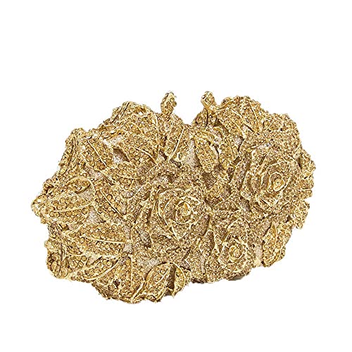Image of Boutique De FGG Mini Flower Evening Bags For Women Formal,Party Rhinestone Clutch Purses,Wedding Floral Crystal Clutch Bag