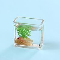 Vista 6 de Pescadera miniatura, pecera de casa de muñecas 1 12 tanque de peces de cristal en miniatura, pecera pequeña para decoración de escena de jardín