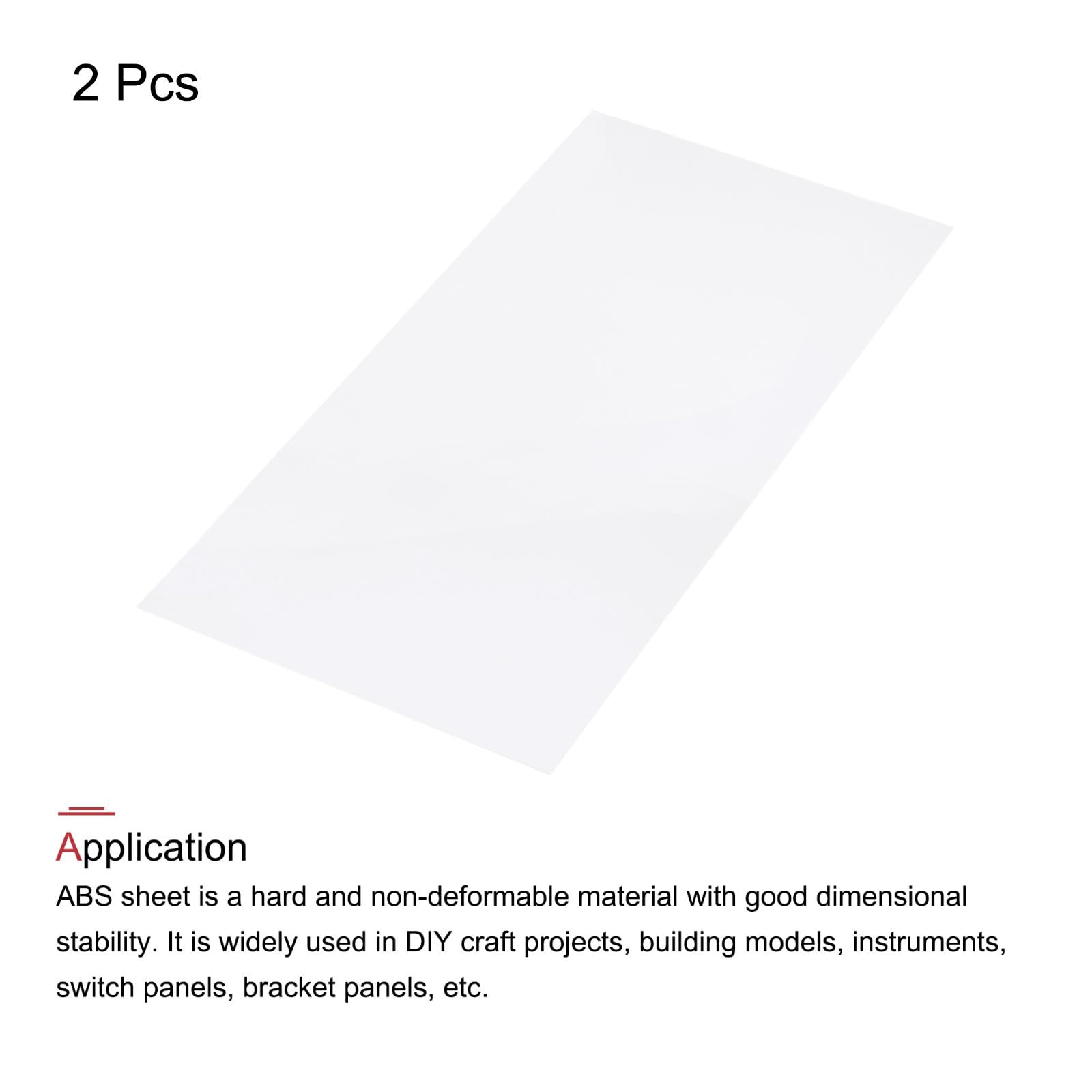 MECCANIXITY Foglio di plastica ABS, 61 x 30 x 0,2 cm, fogli di stirene ABS, per modelli di edifici, pannelli fai da te, bianco, 2 pezzi