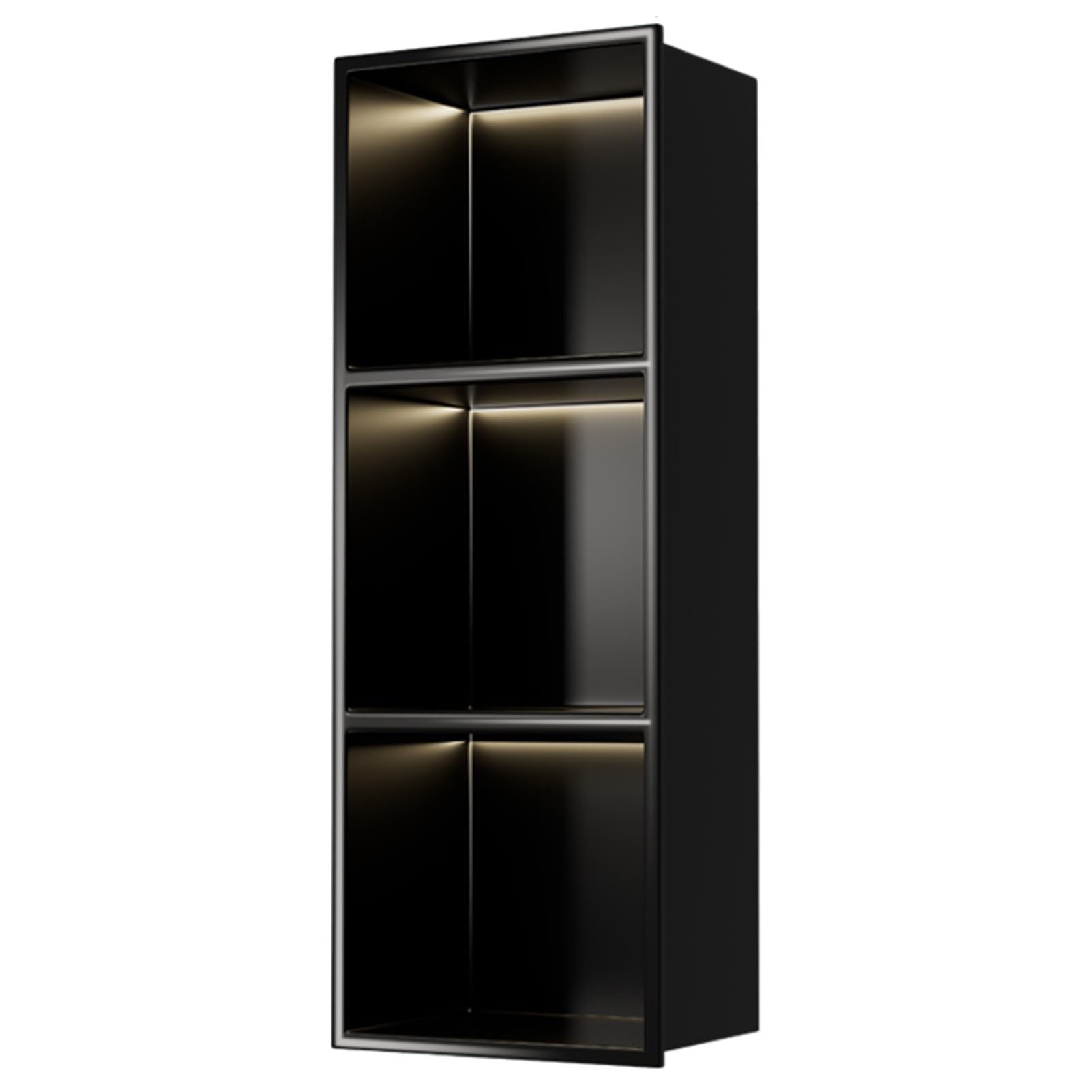QUSYZD Stainless Steel Shower Niche - Recessed Alcove Organizer for Bathroom, Waterproof Storage Shelves for Shampoo & Toiletries, Black, 32x32x12.5CM,Black-90x28x12.5CM/35.44x11.03x4.93in