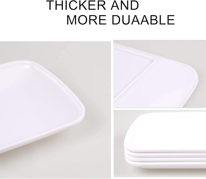 8 Platos Rectangulares de Melamina 9.5 pulgadas para Postre Ensalada miniatura 4