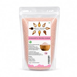 Millet Mania Aushadhiya Sendha Namak 1kg | Himalayan Pink Rock Salt | Natural Rock Salt | Premium Indian Salt for Cooking, Fasting, Seasoning & Daily Use