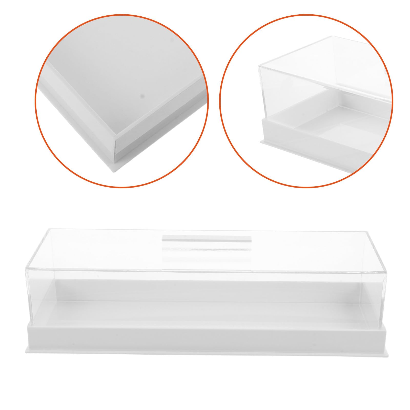 Soporte para Pasteles de Acrílico Blanco con Tapa Removible y Diseño Rectangular Moderno, Fácil de Limpiar para Panadería y Reuniones en Casa