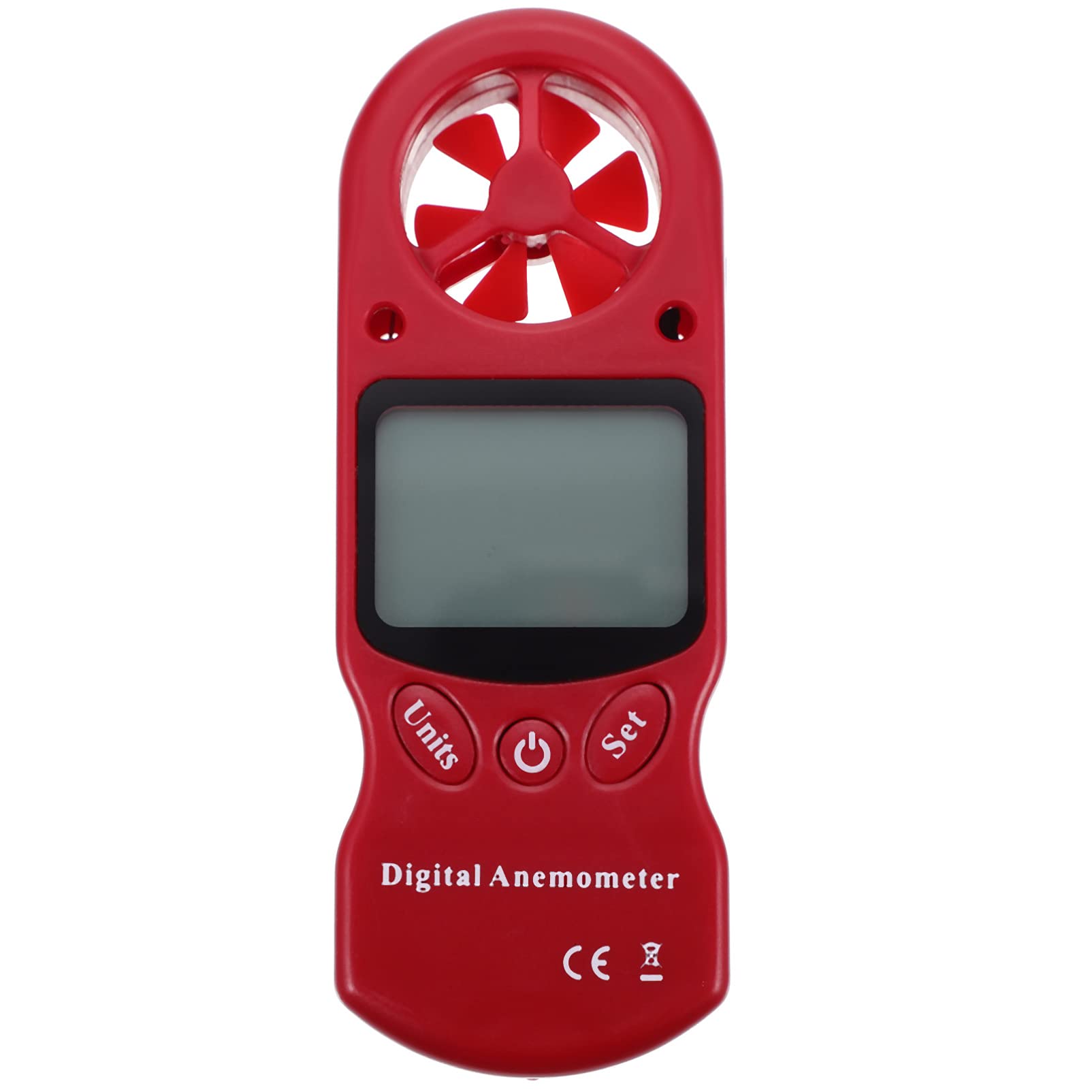 VILLCASE Anemometro Digitale Portatile con Igrometro Professionale, Misuratore di Umidità Ambientale e Temperatura, Display Lcd con Retroilluminazione, Ventola a 6 Pale, per Uso