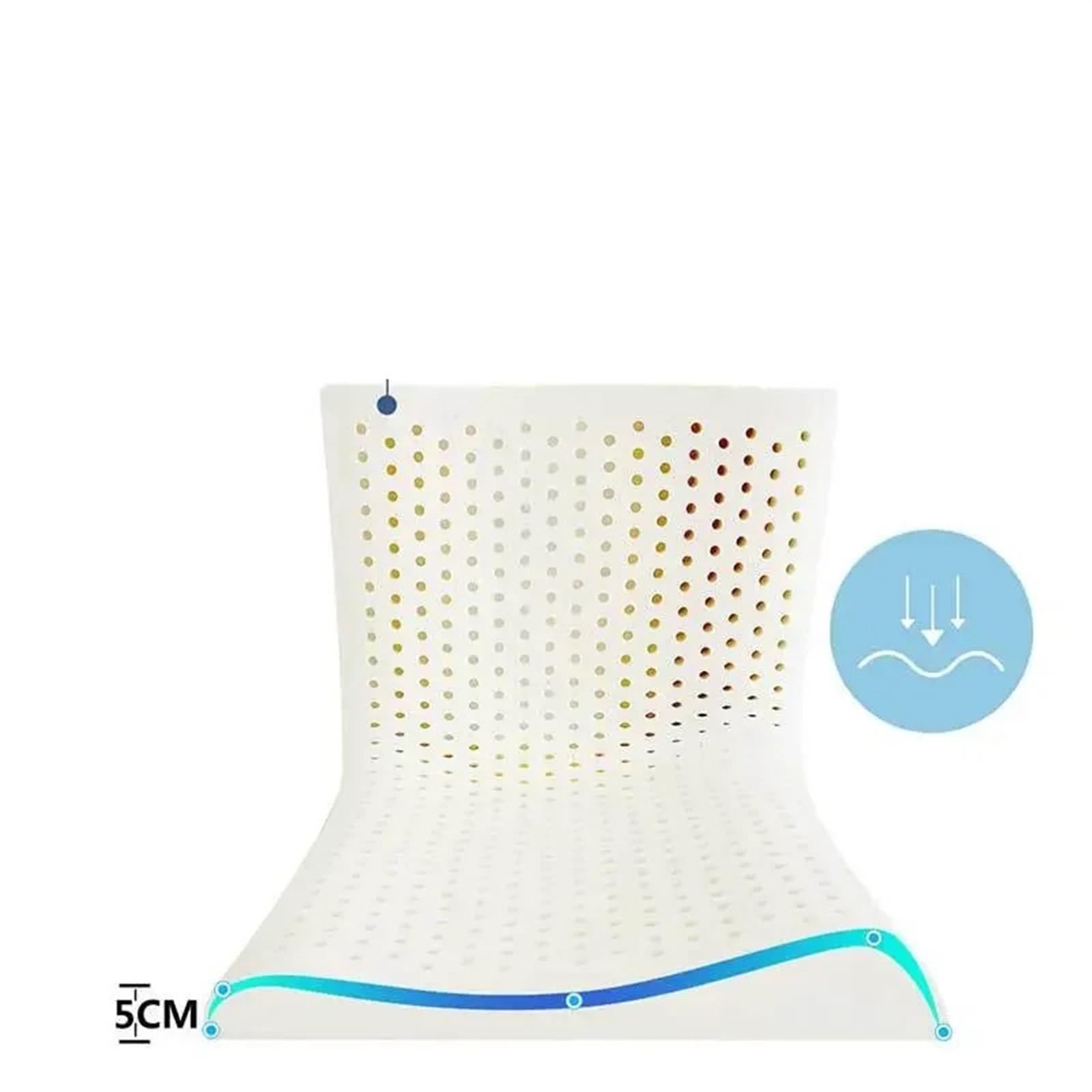 Almohada De Espuma Con Memoria Almohada de espuma viscoelástica, almohada ondulada fina y suave de látex for ayudar a dormir a los adultos, almohada larga y baja ultrafina for proteger la columna cerv