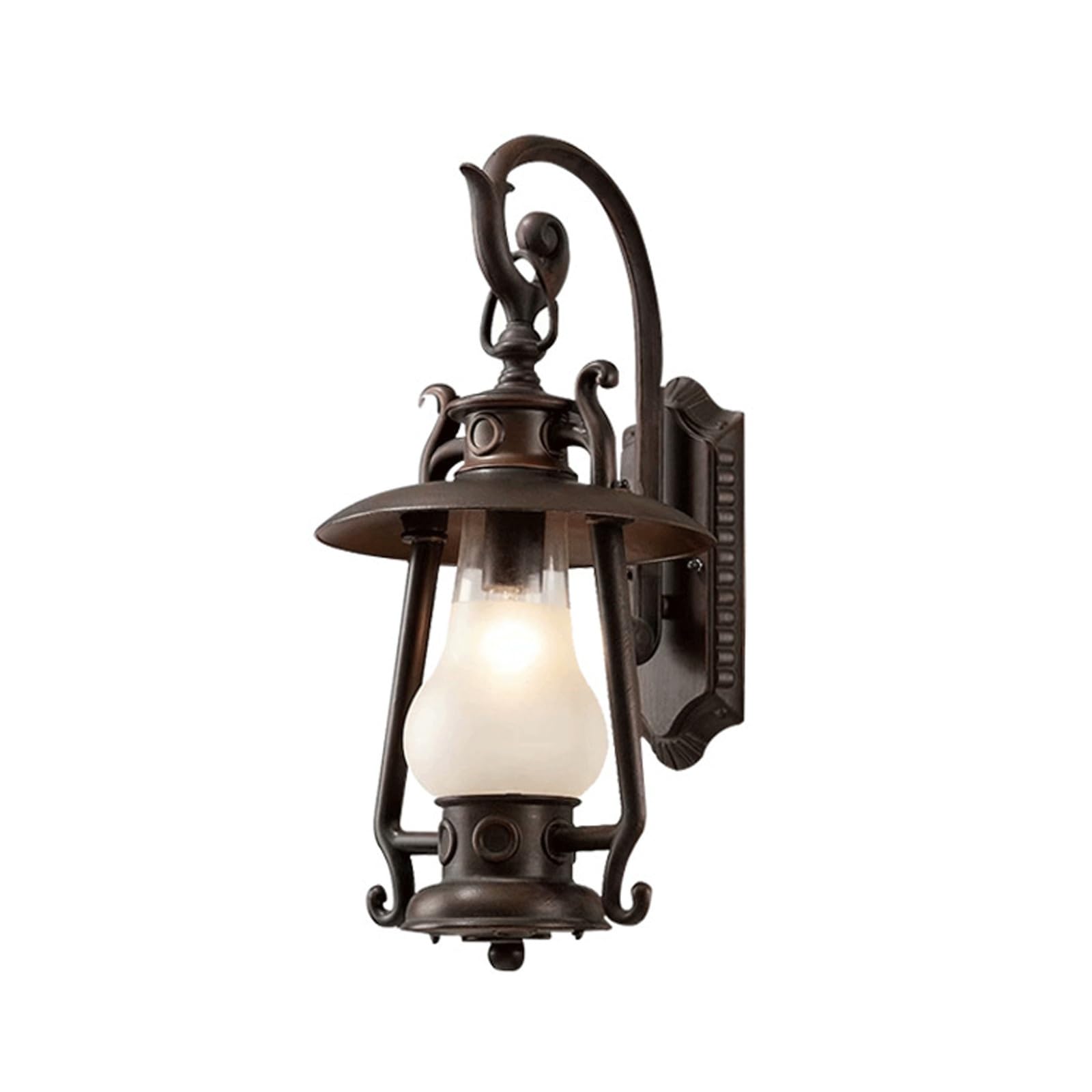 OZBMA Antique Bronze Outdoor Wall Lantern, Vintage Aluminum Exterior Sconce with Frosted Glass, Lamp for Porch, Patio, Garden, Yard, Entryway, Garage, Facade, Balcony Cottage