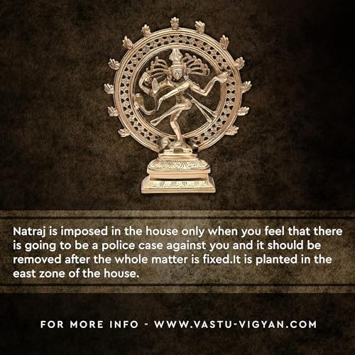 Image of Brass Natraj Statue | Lord Shiva Dancing Natraj Idol | Traditional Sculpture for Home Decor | Vastu & Feng Shui | Nataraj Murti Showpiece | 21cm Approx