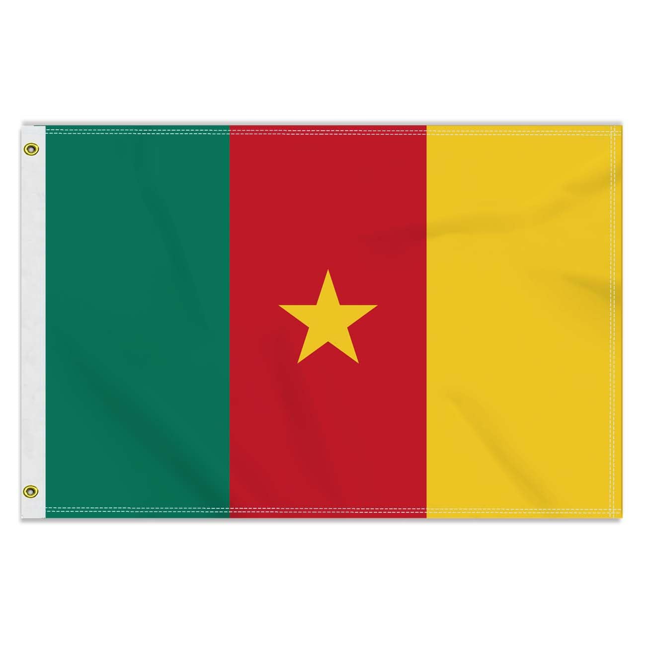 2×3 FT Cameroon Flag, Medium 60×90 CM 150D Cameroonian Outdoor Banner,Decor Garden With Brass Gromment