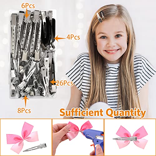 Hair Clips, Hair Pins, Duck Billed Clips For Women Styling Sectioning, Long Hair, 44Pcs Rustproof Metal Alligator Curl Clips For Hair Styling, Hair Dyeing, Salon, Bow Diy, Etc. No Bend Clips, Silver. #TOP2