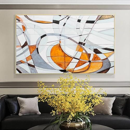 Impression sur toile abstraite orange poster decolation murale salon - 3