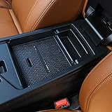 Material: Kunststoff. LLKUANG Armlehne Aufbewahrungsbox für Alfa Romeo Giulia 2017 2018 schwarzes Tablett mit rutschfester Matte, Handschuhfach