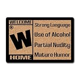 MjiejieM Funny Doormats Partial Nudity Mature Humor Welcome Mat for Entrance Way Rubber Back for Front Door Indoor Outdoor Cute Rugs 23.6"(L) x 15.7"(W)