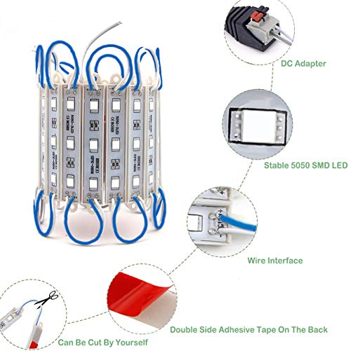 Eagwell 20 Ft Storefront 40 Pieces Rgb 5050 Led Light Module,2 Set 5050 Smd 120 Led Module Store Front Window Sign Strip Light (Blue) #TOP1