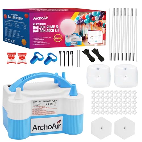 ARCHOAIR Pompe à Ballons Électrique – Gonfleur Rapide pour Ballons Latex – Idéal Arche de Ballons, Mariage, Anniversaire, Décoration de Fêtes