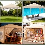 ISE Tonnelle Pliante 3x3, Tonnelle de Jardin Exterieur 3x3, Barnum Pliant 3x3M Professionnel avec Rideaux, Tente Pliante 3x3M avec 3 Hauteur Réglable, Tonnelles de Camping Résistant Protection UV50+ - 2