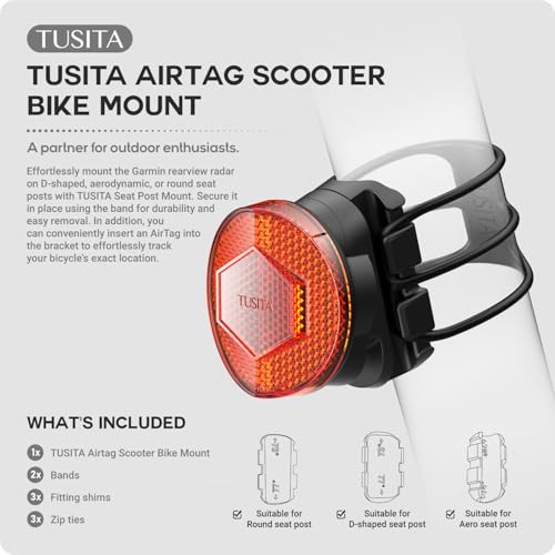 TUSITA Scooter Mount,Hidden Bike GPS Tracker Case for compatible with Airtag Seatpost Reflector Mounts - Image 2