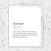 Brother Definition Art Prints,Brother Gifts Wall Art Print,Quote Wall Art Print, Definition Print, Minimalist, Minimalist Print, Gift for Brother, Family Print 8x10inches Shimmer Paper Unframed