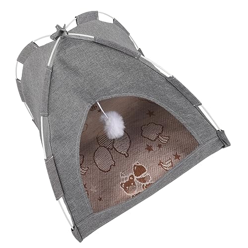 TOGEVAL ペットテント cat house 犬用ペット冷却マット ゴミ 加熱された猫の家 快適な子犬用テント 遊ぶ 猫休憩 洗える猫の巣 装飾的な猫の家 装飾的な子猫の家 布 Grey