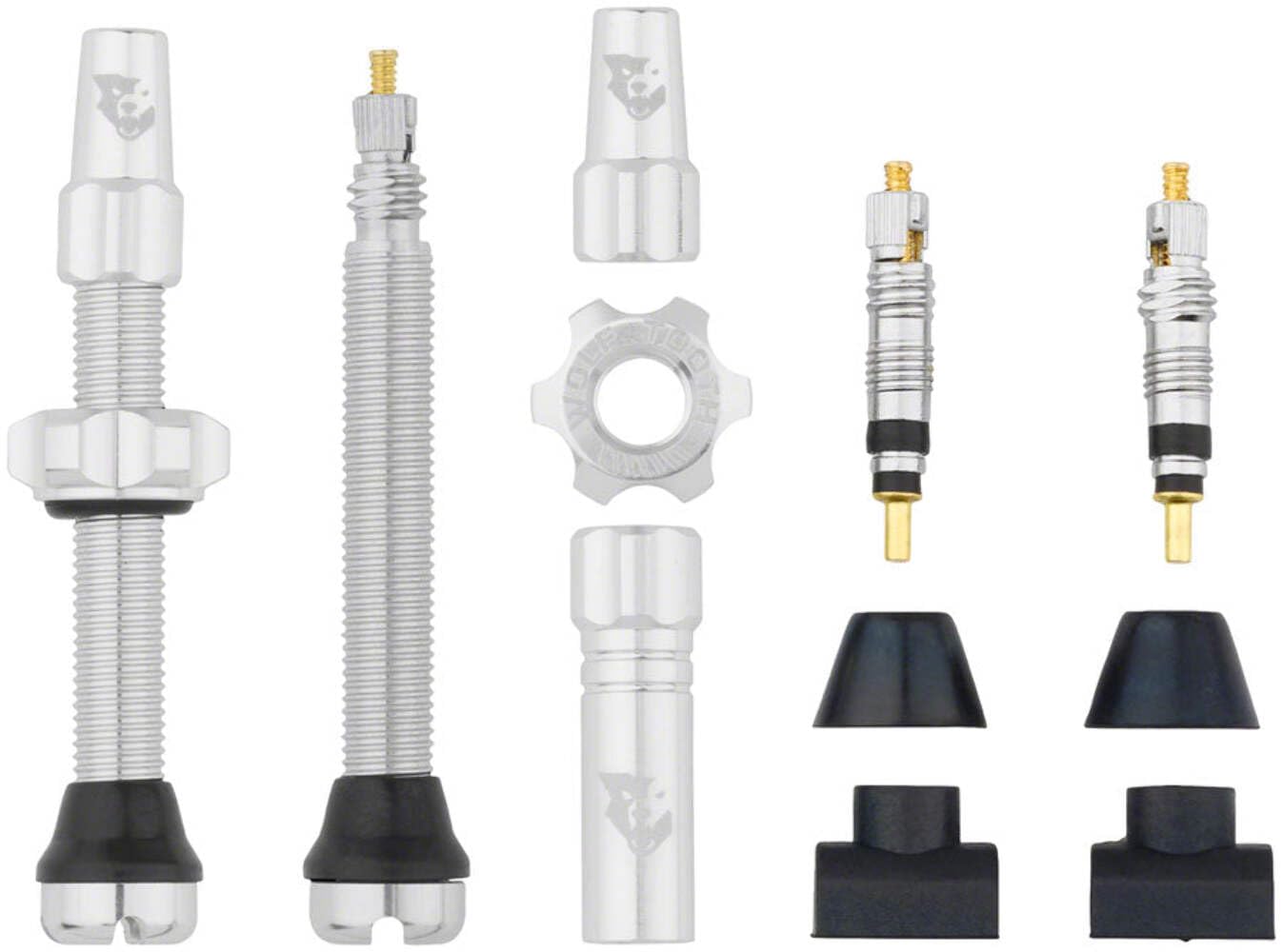 Wolf Tooth Tubeless Valve Stem Kit 44mm Raw Silver