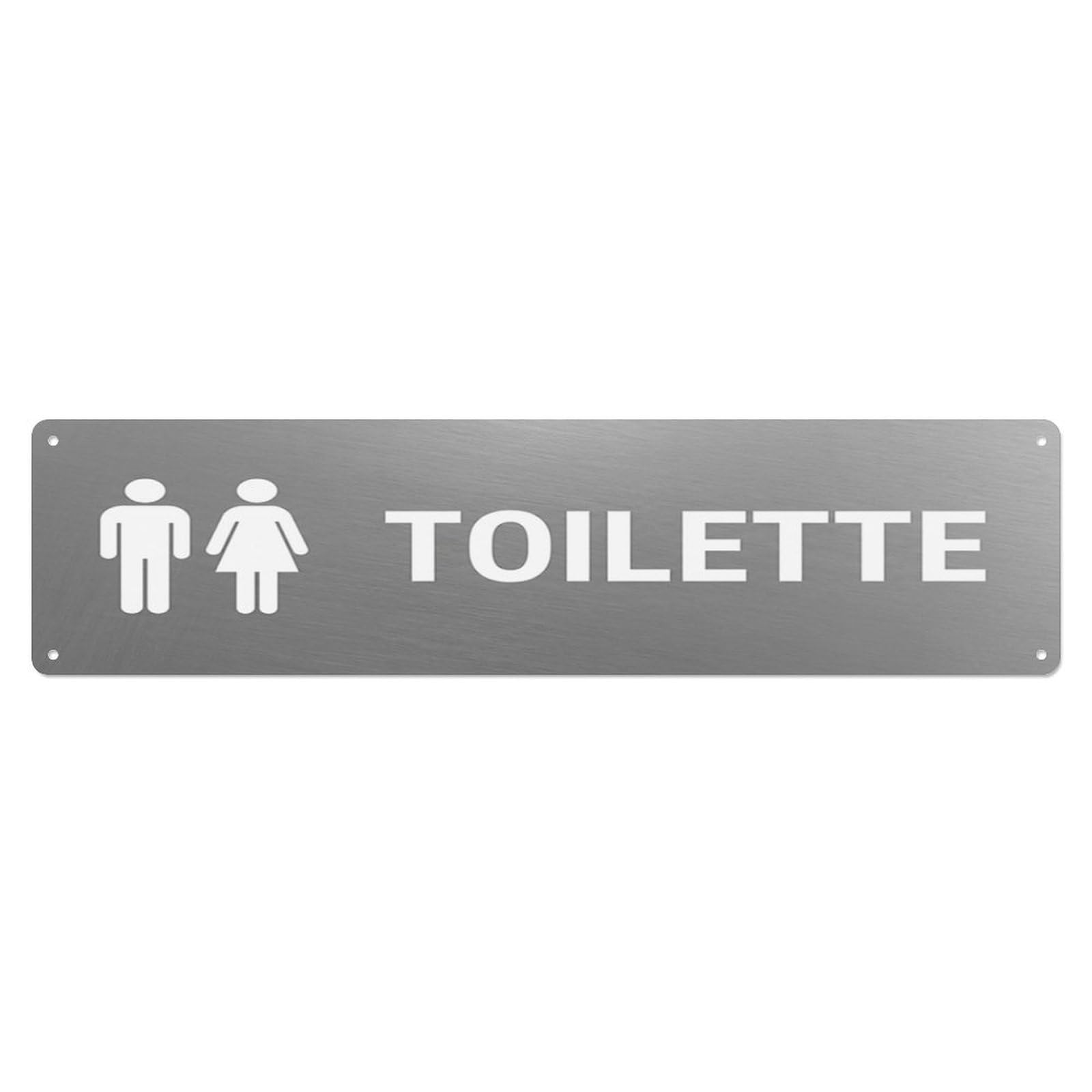 Brushed Bold Cafe Lavatory Toilet(WC) Door Metal Tin Skinny Sign Plaque Wall Decor for Cafe, Club Bar, Office, Home Garden Metal Poster 4x16Inch