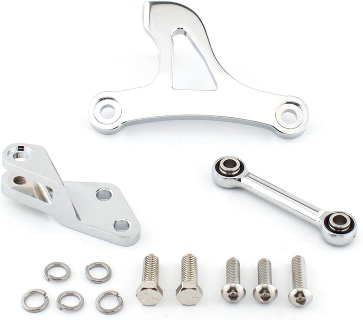 3Pcs/Set Motorcycle Engine Mount Bracket Engine Stabilizer Link Suspension Bracket Set Compatible with Harley Sportster 1200 883 XL 2004-2024, Chrome