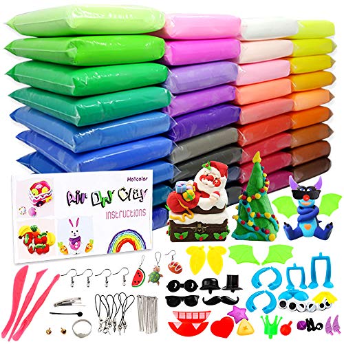 HOLICOLOR 36 Bright Colors Air Dry Clay Magic Modeling Clay Ultra Light Clay